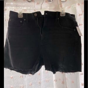 NWT High waisted distressed black denim shorts